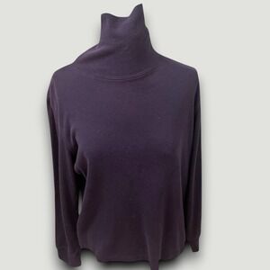 Taylor & Henry Knits Top Womens M Blue Long Sleeve Turtleneck Casual Minimalist